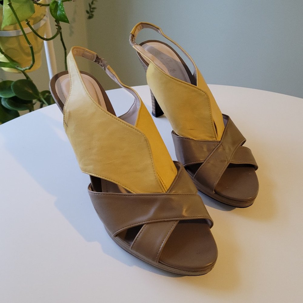 Yellow accent heels